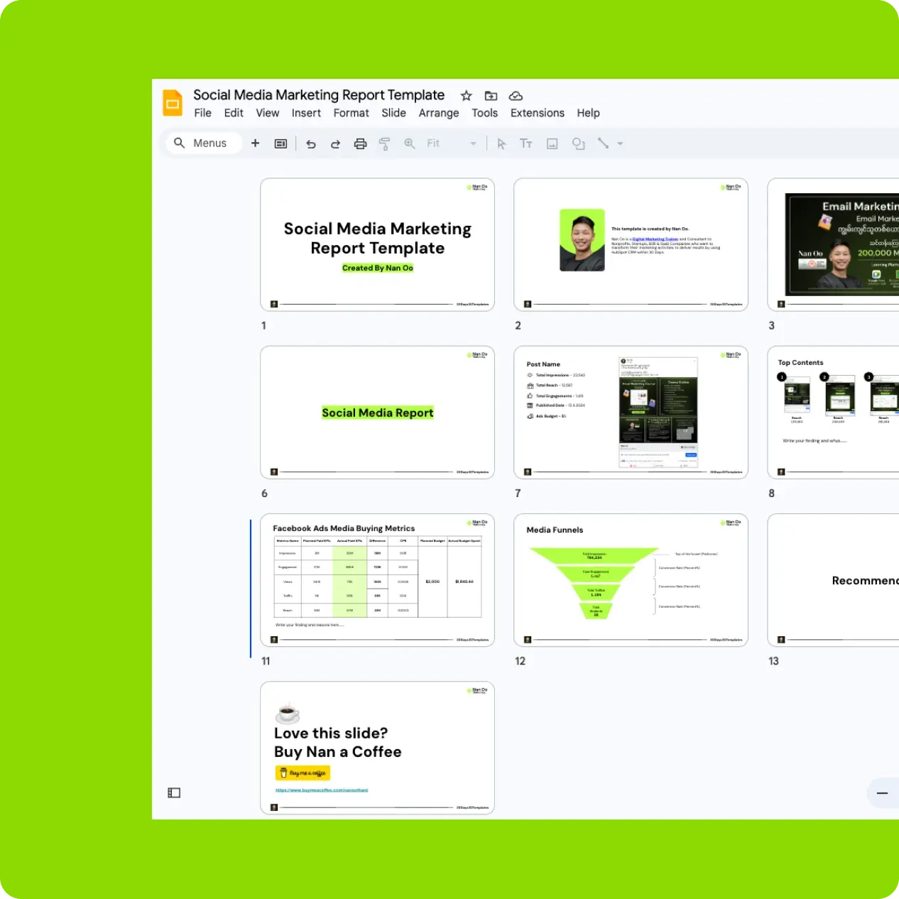 Download Free Social Media Marketing Report Template